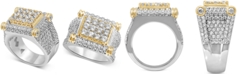 Macy's Men's Diamond Two-Tone Statement Ring (4-3/4 ct. t.w.) in 10k Gold & White Gold